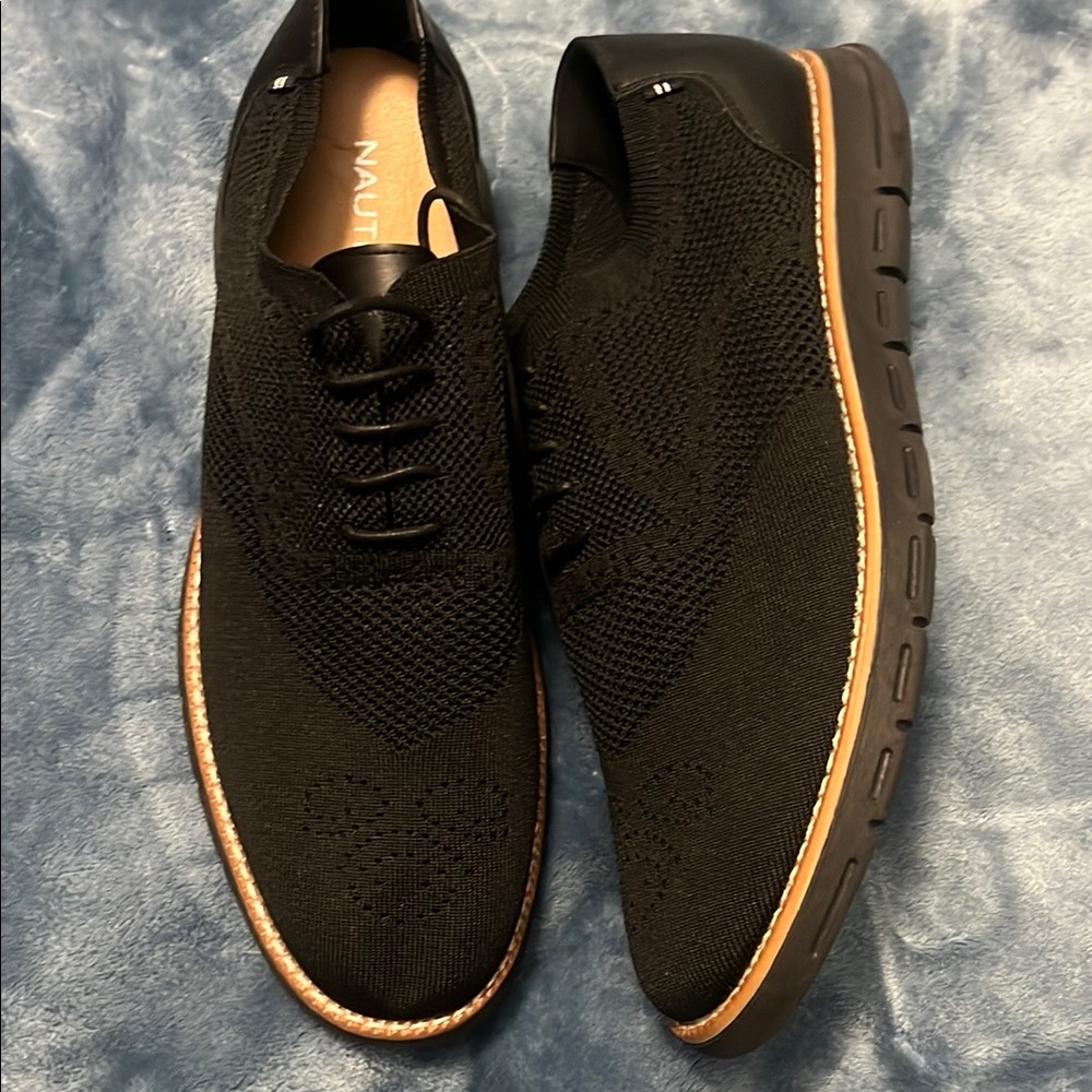 Nautica Men's Black Knit Casual Sneakers